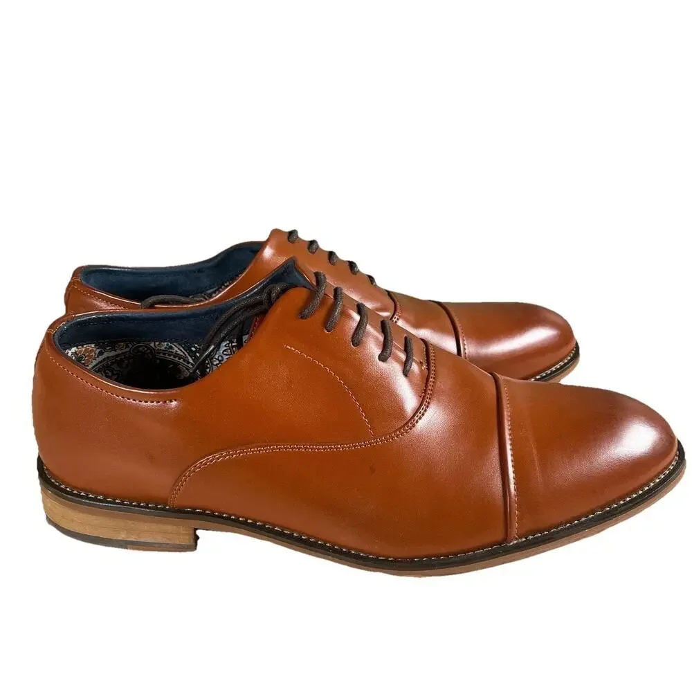 BRUNO MARC NEW YORK Mens Louis 2 Brown Oxford Dress Shoe Size 10.5 Wide